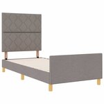 vidaXL Cadre de lit avec tête de lit Taupe 90 x 190 cm tissu