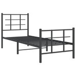 vidaXL Cadre de lit métal sans matelas avec pied de lit noir 80x200 cm