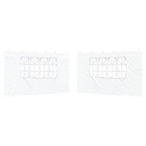 vidaXL Mur de tente de fête 2 pièces 400 x 195 cm Blanc PE et acier