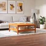 vidaXL Table basse cire marron 100x100x40 cm bois massif de pin