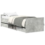 vidaXL Cadre de lit sans matelas gris béton 75x190 cm