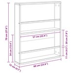 vidaXL Étagère à magazines 2 Pièces Chêne fumé 60 x 12 x 70 cm