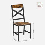 Chaises de salle à manger lot de 4 sièges de cuisine cadre en acier ergonomique style industriel pour salon cuisine marron 12_0004982