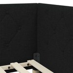 vidaXL Cadre de lit d'angle avec tête de lit Noir 100 x 200 cm tissu