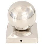 vidaXL Bouchons de poteau 6 Pièces Globe final Acier inoxydable 81x81 mm