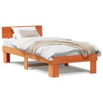 vidaXL Cadre de lit Marron cire 90 x 190 cm Bois massif en pin