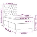 vidaXL Sommier à lattes de lit avec matelas Taupe 80x200 cm Tissu