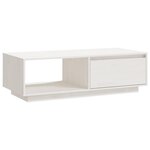 vidaXL Table basse blanc 110x50x33 5 cm bois de pin massif