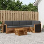 vidaXL Ensemble de canapés d'extérieur 5 pc Naturel et Anthracite