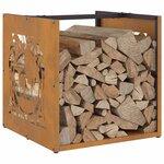 VidaXL Étagère à bois 40x40x40 cm acier résistant aux intempéries