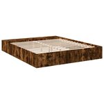 vidaXL Cadre de lit chêne fumé 200x200 cm bois d'ingénierie