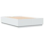 vidaXL Cadre de lit avec lumières LED blanc 160x200 cm bois ingénierie