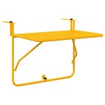 vidaXL Table Suspendue de Balcon Jaune 60 x 39 x 65 cm Acier