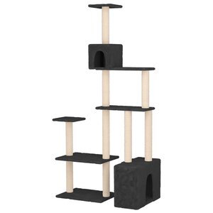 vidaXL Arbre à chat avec poteaux à griffer en sisal Gris foncé