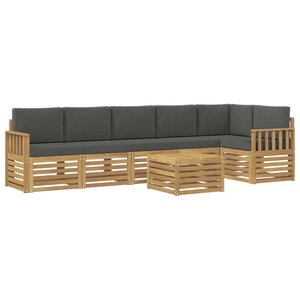 vidaXL Ensemble de canapés d'extérieur 7 Pièces Blanc et anthracite