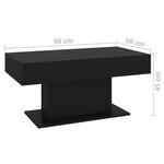 vidaXL Table basse Noir 96x50x45 cm Aggloméré