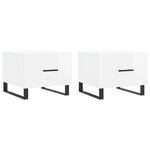 vidaXL Tables basses 2 Pièces blanc brillant 50x50x40cm bois d'ingénierie