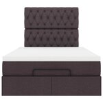 vidaXL Cadre de lit ottoman avec matelas marron foncé 120x200 cm tissu