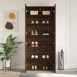 vidaXL Cabinet à chaussures avec étagère Marron 80 x 35.5 x 180 cm
