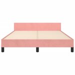 vidaXL Cadre de lit avec tête de lit Rose 140x190 cm Velours