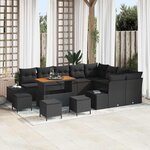 vidaXL Ensemble de canapé de jardin 12 Pièces Noir 110 x 55 x 71 cm