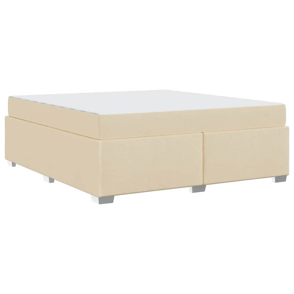 vidaXL Cadre de lit Crème 180 x 200 cm tissu