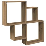 vidaXL Étagère murale chêne artisanal 80x15x78 5 cm bois d'ingénierie