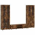 vidaXL Ensemble meuble TV FLORIN Chêne fumé Bois d'ingénierie