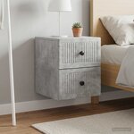 vidaXL Cabinet de chevet mural 2 pièces Gris béton 33 x 34 5 x 40 cm