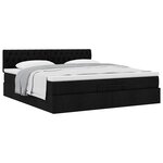 VidaXL Cadre de lit ottoman avec matelas noir 160x200 cm tissu