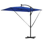 vidaXL Parasol banane à mât déporté Bleu 294 x 200 x 254 cm