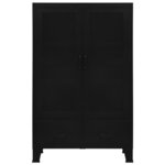 vidaXL Armoire de bureau avec portes en maille Acier 75x40x120 cm Noir