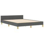 vidaXL Cadre de lit avec tête de lit Gris foncé 140 x 190 cm tissu