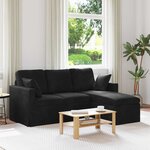 vidaXL Canapé Noir 198 x 134 x 80 cm Velours