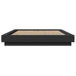 vidaXL Cadre de lit avec lumières LED sans matelas noir 120x200 cm