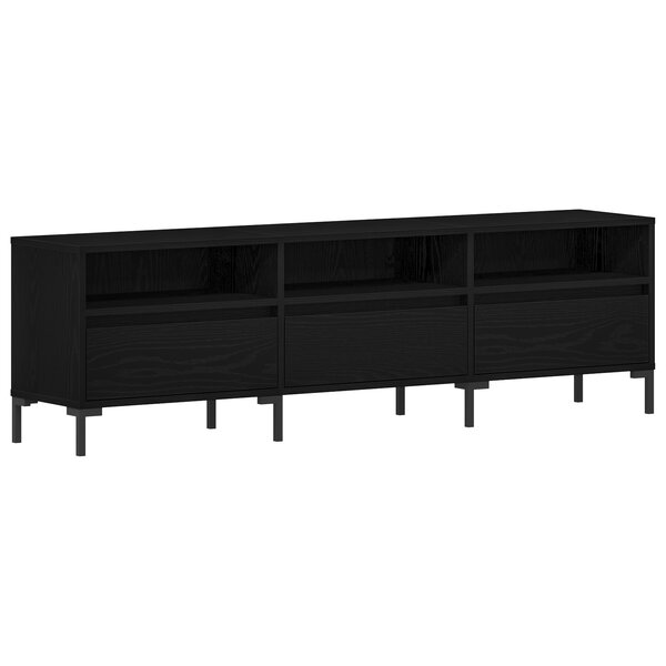 Meuble TV vidaXL Noir Chêne 150x30x44 5 cm Bois d'ingénierie