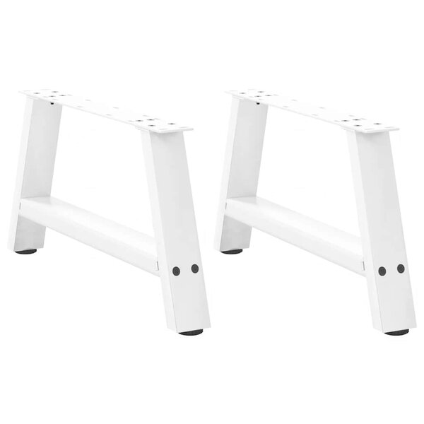 vidaXL Pieds de table basse en forme de A  2 pièces  blanc  60 x (30-31) cm  acier