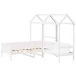vidaXL Ensemble de lit de jour et de banc et toit 90x190 cm pin massif