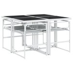 vidaXL Ensemble à manger de jardin avec coussins 5 Pièces blanc textilène