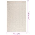 vidaXL Tapis ZIZUR crème 160x230 cm aspect de jute intérieur extérieur