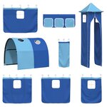 vidaXL Cadre de lit superposé pour enfants Noir et Bleu 75 x 190 cm