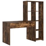 vidaXL Bureau Chêne fumé 138 5 x 55 x 143 cm Bois d'ingénierie
