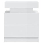 vidaXL Table de chevet Blanc brillant 45x35x52 cm Bois d'ingénierie