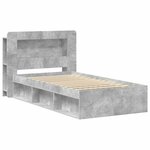vidaXL Cadre de lit avec rangement Gris béton 75 x 190 cm