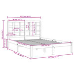 vidaXL Cadre de lit Gris Bois massif 200x200 cm