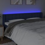 vidaXL Tête de lit à LED Bleu 163x16x78/88 cm Tissu