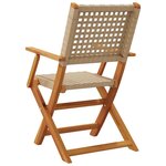 vidaXL Chaises de jardin pliantes lot de 6 beige rotin et bois massif
