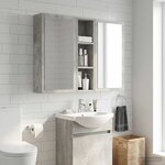 vidaXL Armoire murale de salle de bain Gris Béton 20 x 14 x 70 cm