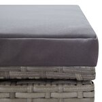 vidaXL Chaise longue double avec coussin Résine tressée Gris