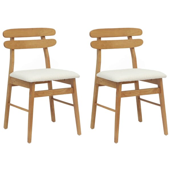 vidaXL Chaise de salle à manger 2 Pièces Naturel et clair